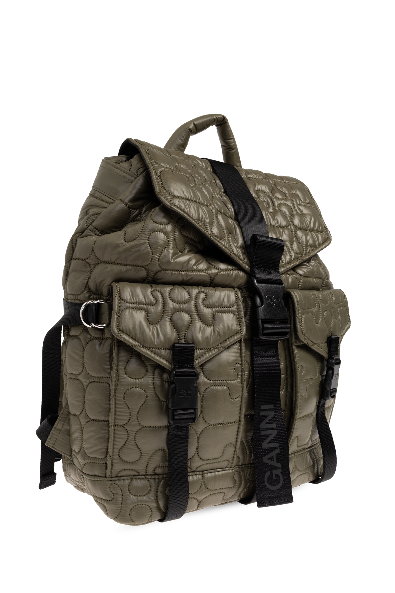 Green Quilted backpack Ganni - Vitkac GB